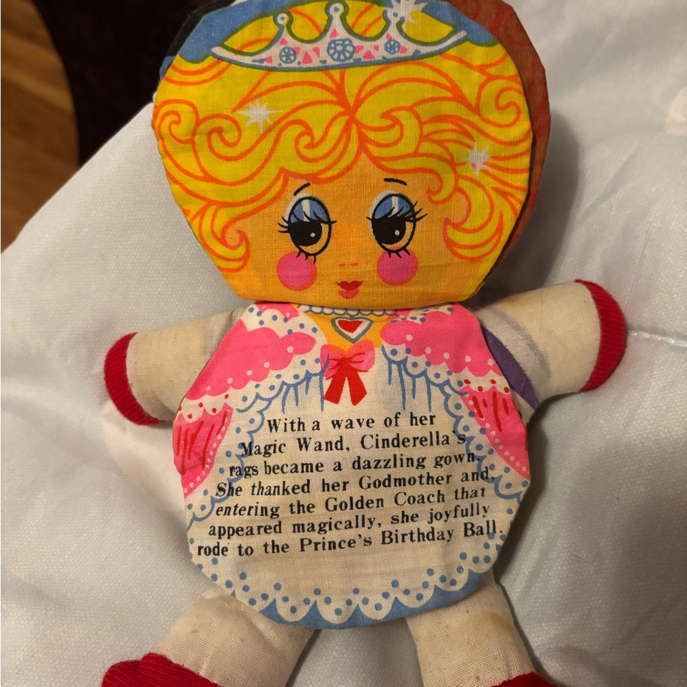 Vintage Rag Doll with Multiple Faces/Story book on her skirt
